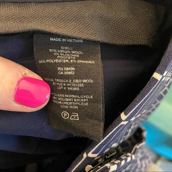 Theory Tribecca Geo Print Crop Pants Deep Navy - Picture 11 of 11